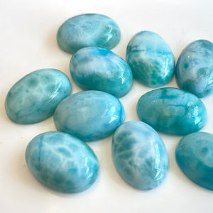 Naturel Larimar ovale 3x5mm à 15x20mm Cabochon-lâche larimar ovale cabochon bonne qualité - Product Image 1