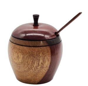 Elegante juego de contenedores de sal y azúcar de madera natural hechos a mano con cuchara para bodas-Precio mayorista indio - Product Image 6