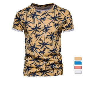 2024 camisetas de lona de fibra de bambú de algodón para hombres de moda de manga corta estilo de calle transpirable personalizable - Product Image 1