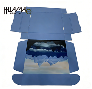 Cajas de Cartón Corrugado Azules Personalizadas Ecológicas de Huamao, Cajas de Envío de Lujo con Logotipo Personalizado en Relieve para Embalaje de Regalos - Product Image 6