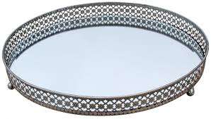 Ustom-bandeja decorativa de lujo con espejo, bandeja de metal rectangular moderna para servir joyas y perfumes - Product Image 6