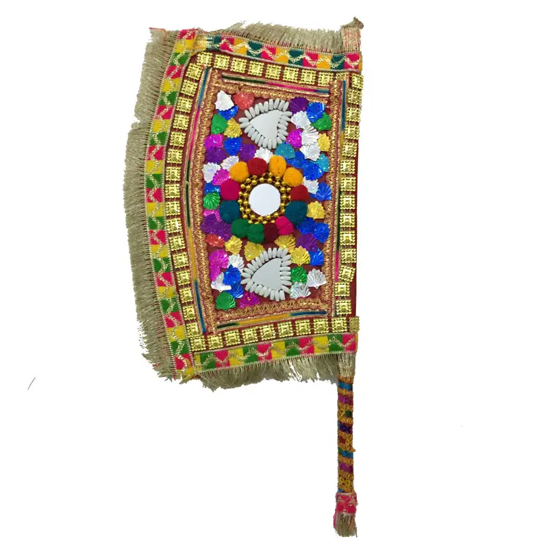 Abanico elegante bordado a mano al por mayor, abanico elegante hecho a mano Sindhi, abanico hecho a mano hermoso diseño multicolor