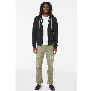 เสื้อสเวตเตอร์มีซิปรูดเต็มของผู้ชาย, แจ็คเก็ตผ้าฝ้าย100% สำหรับฤดูหนาวผ้าคอตตอน50% & 50% ผ้าโพลีเอสเตอร์ผสมผสานเทคนิคการปัก - Product Image 1