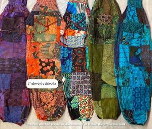 Pantalon sarouel patchwork multicolore Pantalon sarouel en rayonne Pantalon d'été pour femmes Vêtements de festival Vente en gros de Noël - Product Image 4