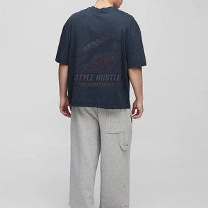 Créez votre propre t-shirt effet soleil délavé, col rond, t-shirt streetwear pour homme - Product Image 3