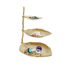 luxury decorative <b>3</b> <b>Tier</b> Highest Quality Metal <b>Cake</b> <b>Stand</b> Trending Design leaf Shape Customized Size Dessert <b>Stand</b> In India - Product Image 1