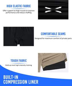 Custom Athletic Mesh <b>Shorts</b> <b>with</b> Compression Liner <b>Phone</b> <b>Pocket</b> Sporty Style for Workout Sports Fitness Gym Running Jogging - Product Image 3