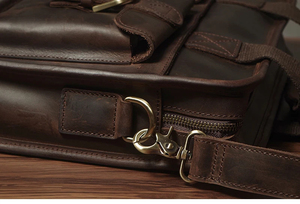 Vintage Genuine Leather Laptop Messenger Shoulder Bag Durable Portable Korean Zipper Closure Protective - Product Image 6