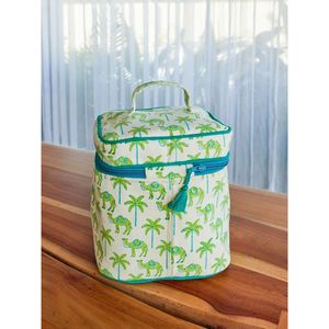 Green Oasis Fashion Cotton Canvas Zipper <b>Makeup</b> Organizer Cosmetic <b>Case</b> - Product Image 3