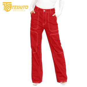 Pantalones cargo de cintura alta para mujer Vaqueros de cintura alta elegantes - Product Image 4