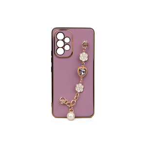 Coque en silicone pour Samsung Galaxy A53 5G, couleur violette, avec dragonne, protection de l'appareil photo, matériau TPU souple, pour les modèles A34 A24 - Product Image 1