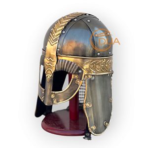Gjermundbu Style Antique Viking Helmet Modern Eye Protection Armour Painted Technique Decorative Recessed <b>Crest</b> Spectacle Helmet - Product Image 2