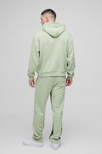 Logo personnalisé surdimensionné Boxy imprimé polaire ensemble de survêtement à capuche pantalons de survêtement Jogger vêtements de sport Cargo pantalon pour hiver gousset à capuche - Product Image 2