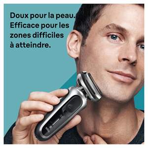 Rasoir électrique sans fil argenté pour homme, tondeuse de précision, utilisation humide/sèche, rechargeable, base de charge, IPX7, avec grille de rechange - Product Image 6