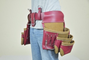 100% véritable cuir tanné huilé Premium 25 poches charpentier outil ceinture encadreur ceinture plate-forme ceinture pour artisanat hommes - Product Image 6