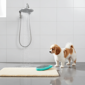 Dual Suction Cup Pet <b>Bath</b> <b>Brushes</b> Stainless Steel Pin <b>Brush</b> with Palm for Pet Grooming Products - Product Image 3