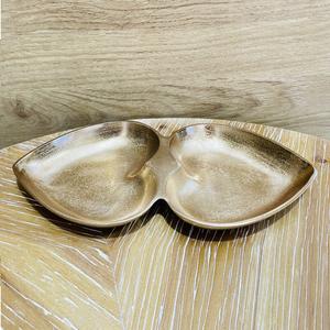 Cuenco de aluminio para servir frutas, vajilla decorativa para hoteles y restaurantes, aperitivos y galletas, con dos compartimentos, Color azul - Product Image 3