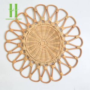 Hot Sell Natural Rattan <b>Placemats</b> Decor Tableware Variety of Sizes Custom Decorations for <b>Christmas</b> Handmade From Vietnam - Product Image 1