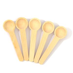 Mini ensemble de cuillères à épices en bois de hêtre - Petites cuillères rondes profondes pour assaisonnements - Cuillères en bois naturel pour sucre et sel pour bocaux de cuisine - Product Image 1