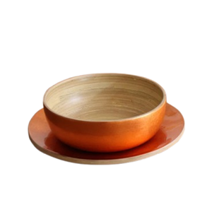 Laca de plato de bambú hilado respetuoso con el medio ambiente, el precio más barato, pintado con cuenco para servir comida, vajilla al por mayor de Vietnam - Product Image 2