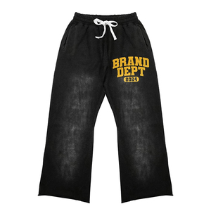 ชุดวอร์มล้างกรดสำหรับผู้ชายชุดวิ่งจ๊อกกิ้งวินเทจและกางเกงขาบานสำหรับฤดูร้อนผลิตตามสั่ง - Product Image 5