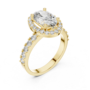 Bague en or blanc 14 carats avec diamants ovales et ronds pour femmes, bague à porter tous les jours |   Nouveau diamant cultivé - Product Image 6