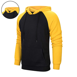Conjunto Deportivo de Felpa para Hombre en Contraste Amarillo y Negro, Sudadera con Capucha Informal y Pantalones Deportivos, Atuendo de Mezcla de Algodón Suave, o Comodidad Diaria - Product Image 5