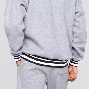 Sudadera con capucha para hombre, chándal corto de cinta de 2 piezas a rayas tejidas para Fitness, bloque de color - Product Image 2