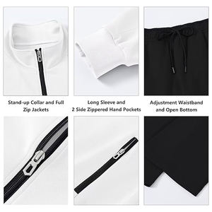 Ensemble de survêtement moderne deux pièces pour homme en polyester, col montant, fermeture éclair, veste et pantalon de survêtement, vêtements de sport - Product Image 4