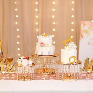 พรีเมี่ยมคุณภาพโลหะทองเค้กยืนคริสตัล Cupcake ขนมขนมหวานยืนสําหรับงานแต่งงานงานปาร์ตี้ - Product Image 6