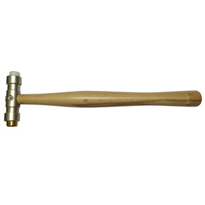 Marteau avec tête remplaçable en laiton et fibre (manche en bois) Fournisseur d'outils de bijoux - Product Image 1