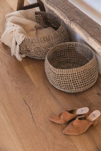 Cesta de almacenamiento de algas marinas redonda grande para organización del hogar Cesta de piso Decoración Bohemia Cesta tejida a mano natural - Product Image 5