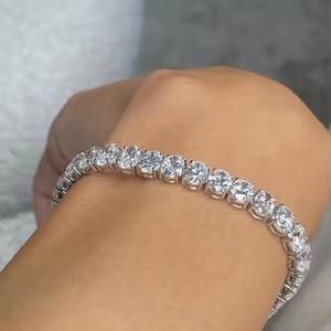 Pulsera de tenis de diamante cultivado en laboratorio Real de corte ovalado de 20 quilates/pulsera de oro blanco de 18 quilates/regalo lujoso para ella - Product Image 3