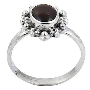 Anillo de Granate en Plata de Ley 925, Anillo de Granate Geométrico Moderno y Elegante para Mujer, Uso Diario - Product Image 3