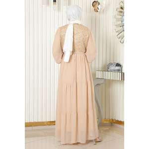 Robe décontractée non tissée, taille empire, style ligne A, détail volanté, simple, taille XL, longueur midi, 100% coton, Mega Merchant - Product Image 4