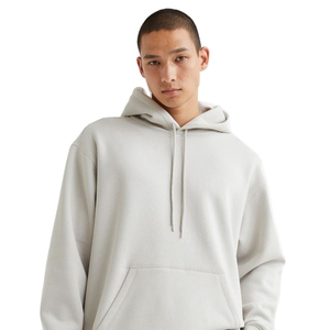Hombres 100% algodón en blanco grueso francés Terry calidad de lujo peso pesado ajuste de gran tamaño Logotipo de impresión personalizada sudaderas con capucha de los hombres - Product Image 1