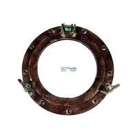 12 Inch Copper Electroplated Glass Art Deco Aluminum Frame Mirror Porthole Christmas Nautical Coastal Cabin Wall Art Decor Gift