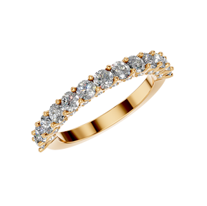 IGI certificado personalizado OEM ODM 14K oro sólido laboratorio crecido diamante media eternidad banda anillo joyería fina de fabricante indio - Product Image 5