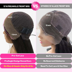 Perruque sans colle ISEE Wholesale Straight 13x6 pré-coupée en dentelle HD, perruque frontale complète en cheveux vierges bruts, perruque en cheveux humains avec dentelle HD 13x4 - Product Image 3