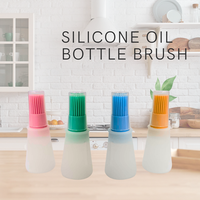 Bouteille d'huile de cuisson en silicone avec pinceau multicolore