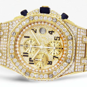 Relojes de Diamantes Naturales Automáticos con Bisel de Lujo en Tono Dorado para Hombres en Ocasiones Premium - Product Image 1