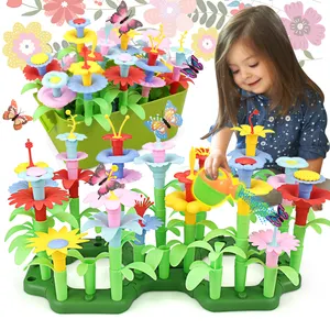 Juego de bloques de construccions de bloques de jardin de flores bloque de construccions de juguete de prensa de flores