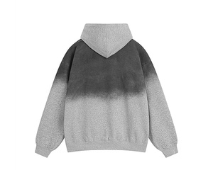 เสื้อฮู้ดดี้โอเวอร์ไซส์ ผ้าฝ้าย 100% ล้างสีแบบแอซิดวอช สำหรับฤดูหนาว แขนยาว ผ้าฟลีซ คุณภาพสูง แบบเรียบ - Product Image 3