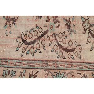 Vintage Rug, Small 2x3.5 ft Turkish Rug, <b>Brown</b> Green Bordered <b>Wool</b> Rug - Product Image 5