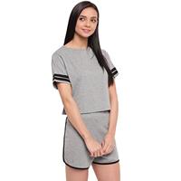 Ensemble de survêtements pour femmes, survêtement d'été 2 pièces pour dames, haut court, t-shirt et short, avec impression de Logo personnalisé