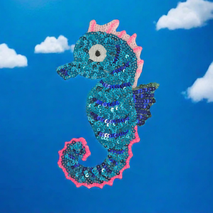 Parche de Lentejuelas con Forma de Caballito de Mar Colorido para Diseño de Moda - Product Image 1