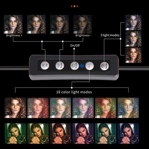 14 \ "RGB anello di luce con supporto per treppiede da scrivania 3 porta cellulare 18 effetti dimmerabili per tutti i modelli di telefono per lo Streaming Live - Product Image 3