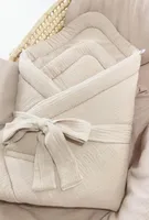Serviette en mousseline douce beige pour bébé, motif de dessin animé en coton pur pour nourrissons et jeunes enfants (1-3 ans) 90x90CM, pour la crèche