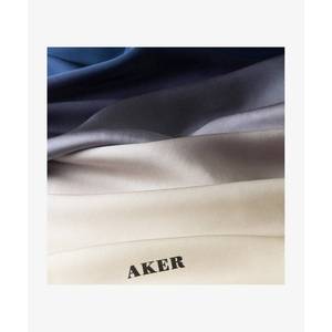 Navy Blue Beige <b>Silk</b> Gradient Square <b>Scarf</b>-Designer Printed Satin <b>Scarf</b> for All Seasons - Product Image 3