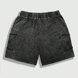 Alta calidad Custom Drawstrings Vintage Puff Print Short 100% algodón Mens Acid Wash Shorts - Product Image 5